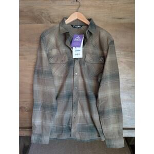 Stone Glacier Timber Butte Shirt Mens M Green Plaid Long Sleeve Snap Button NWT